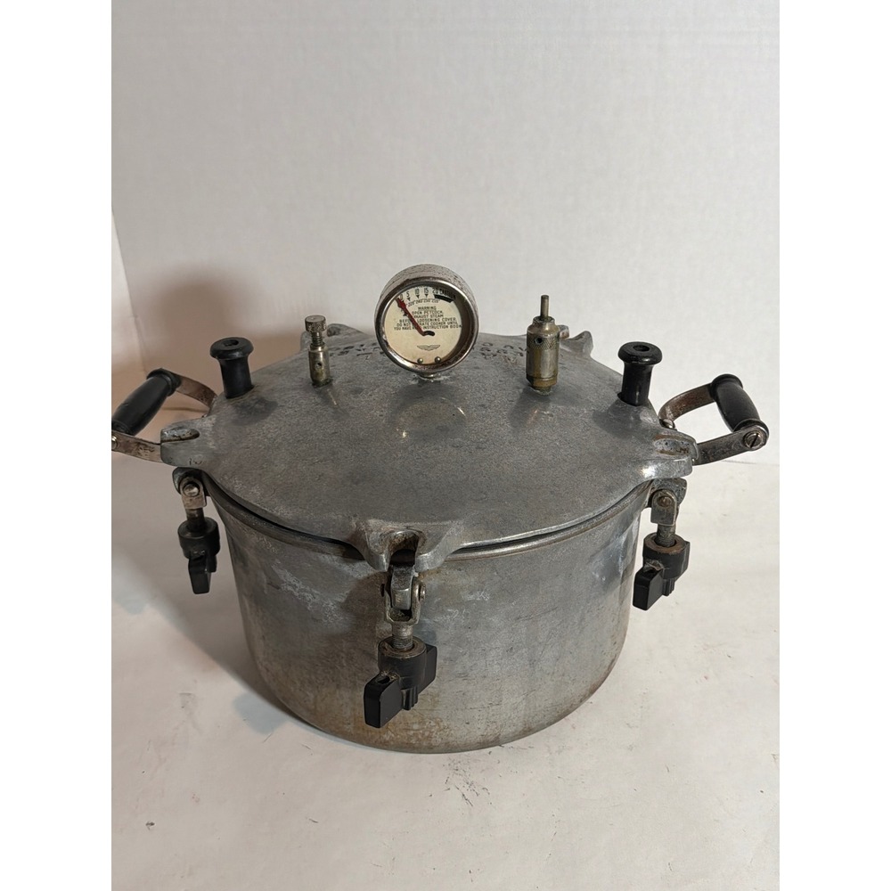 Vintage National Pressure Cooker No 6 Eau Claire Wis Cast Aluminum Canning Pot